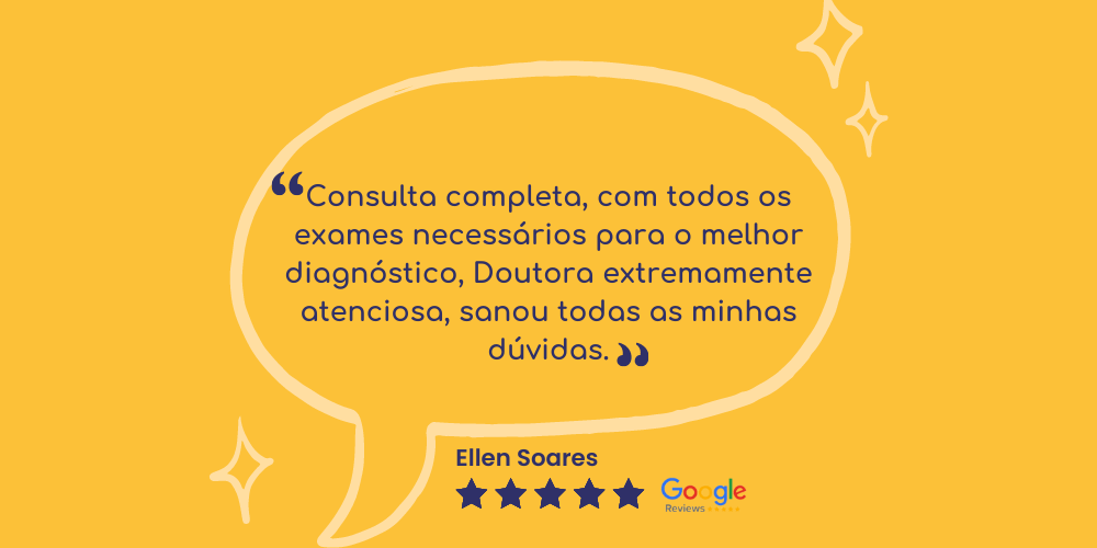 imagem de um depoimento retirado do perfil do google meu negócio da doutora daniela lima oftamologista pediatrico