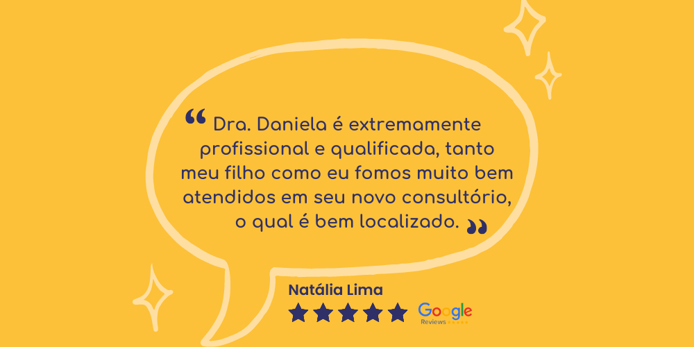 imagem de um depoimento retirado do perfil do google meu negócio da doutora daniela lima oftamologista pediatrico